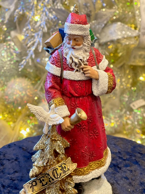 JOSEPH'S STUDIO SANTA WITH GOLD PEACE TREE & DOVE 137775