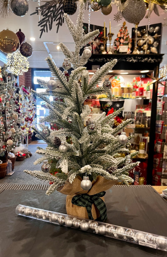 PACK OF 18 MINI SILVER GLASS BAUBLES 24009