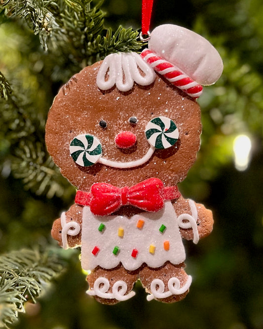 GINGERBREAD BAKER WITH BOWTIE ORNAMENT HOS-9006B