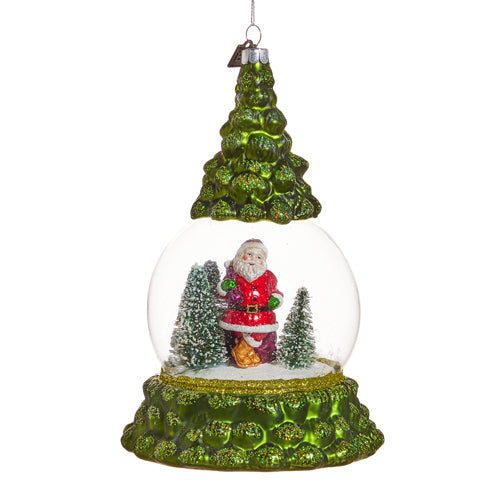 ERIC CORTINA SANTA IN THE FOREST 7INCH GLASS ORNAMENT 4553109