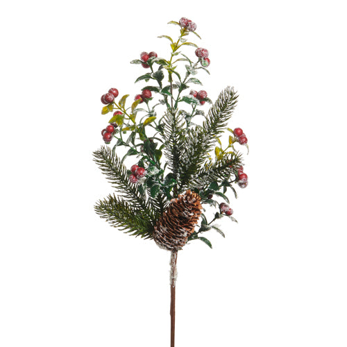 SNOWY PINE AND CEDAR 18 INCH SPRAY F4542018