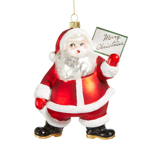 CHRISTMAS SANTA RETRO GLASS ORNAMENT 4552862
