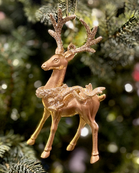 ACRYLIC GOLD REINDEER STANDING ORNAMENT XASMGR2