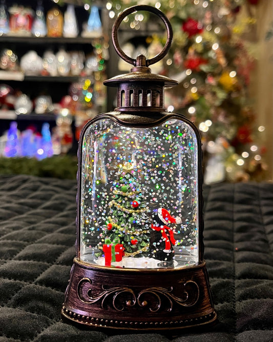 LED MINI SNOWGLOBE - TREE WITH DOG XAC479