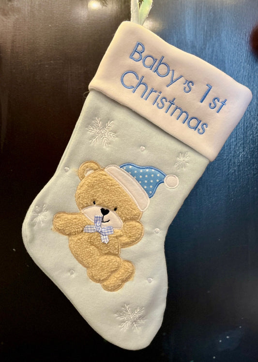 BLUE BABY'S 1ST XMAS STOCKING 21296