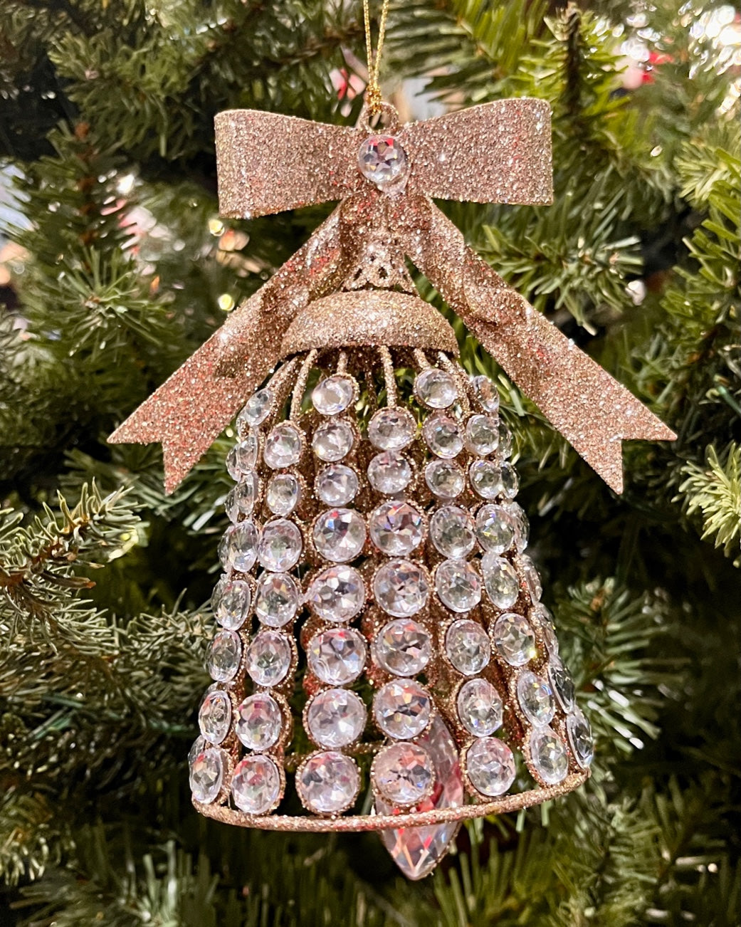 7" CHAMPAGNE JEWELLED BELL ORNAMENT 4513549