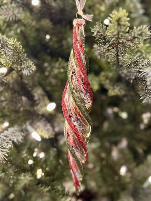 GOLD TWIRL ICICLE GLASS ORNAMENT 4523145