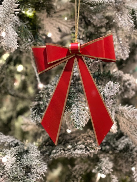 RED METAL BOW ORNAMENT X439937
