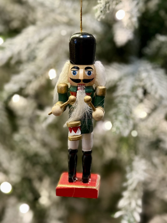 Hanging Wooden Nutcracker Ornament - Green Coat XX12168