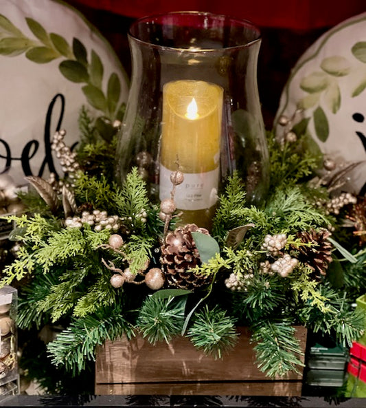 WOODLAND LARGE GLASS HURRICANE CANDLE HOLDER XA018C