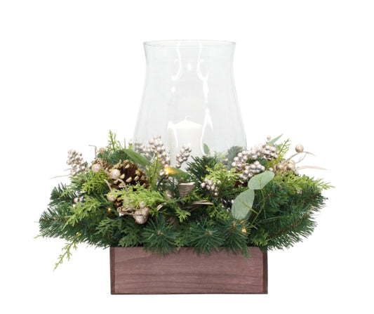 WOODLAND LARGE GLASS HURRICANE CANDLE HOLDER XA018C