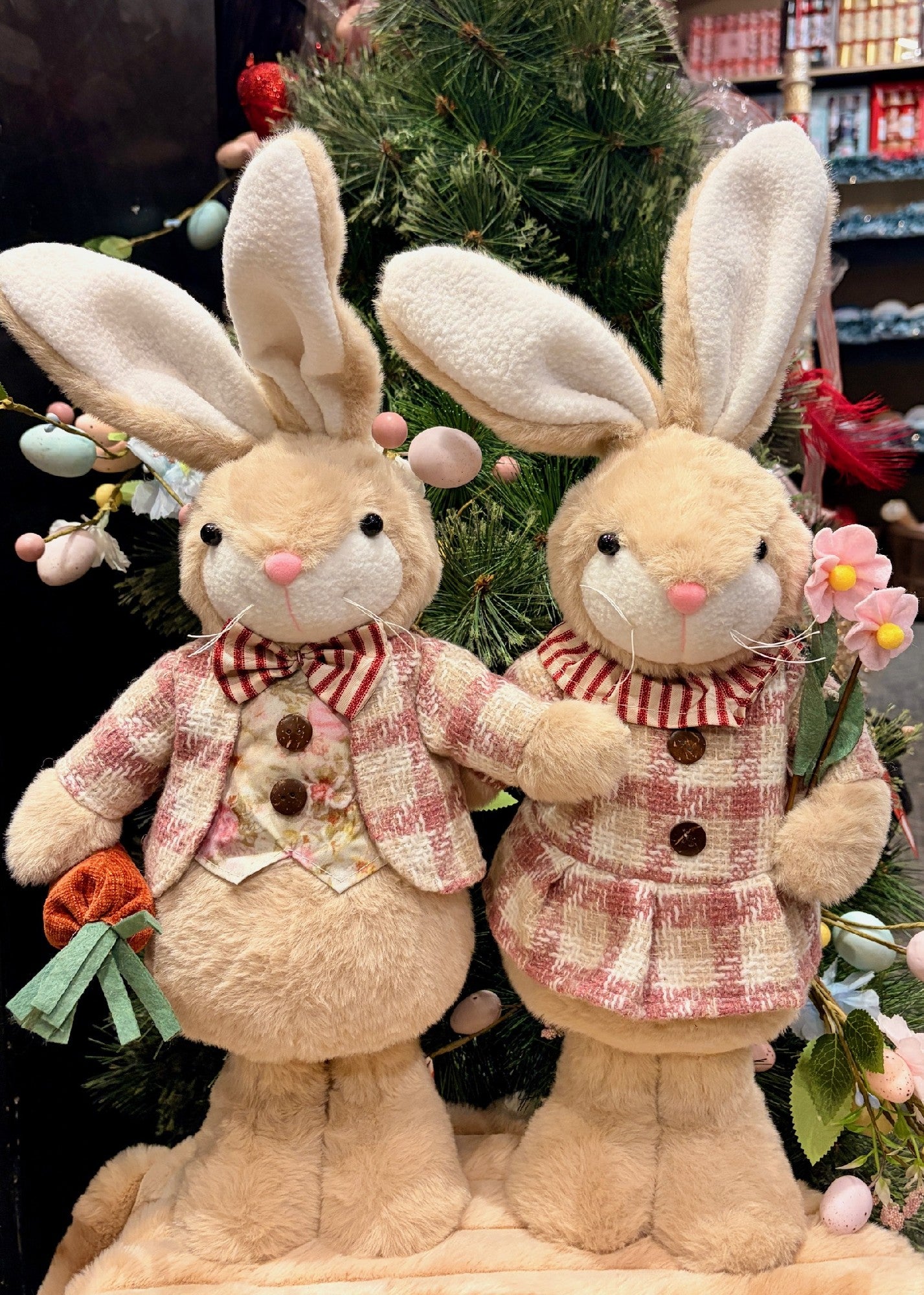 MRS BUNNY IN PINK PLAID STANDING EA62218