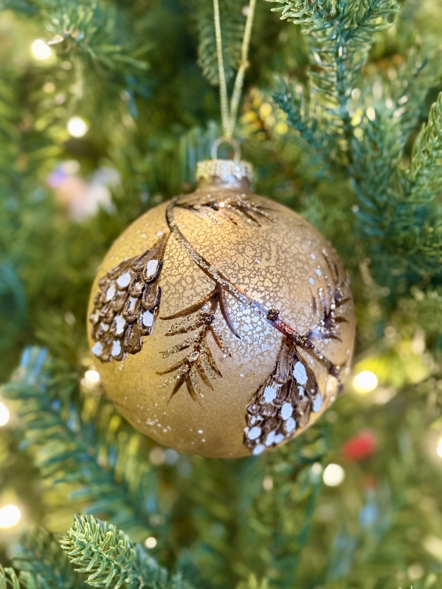 Brown Mercury Pinecone Round Ornament 4322809