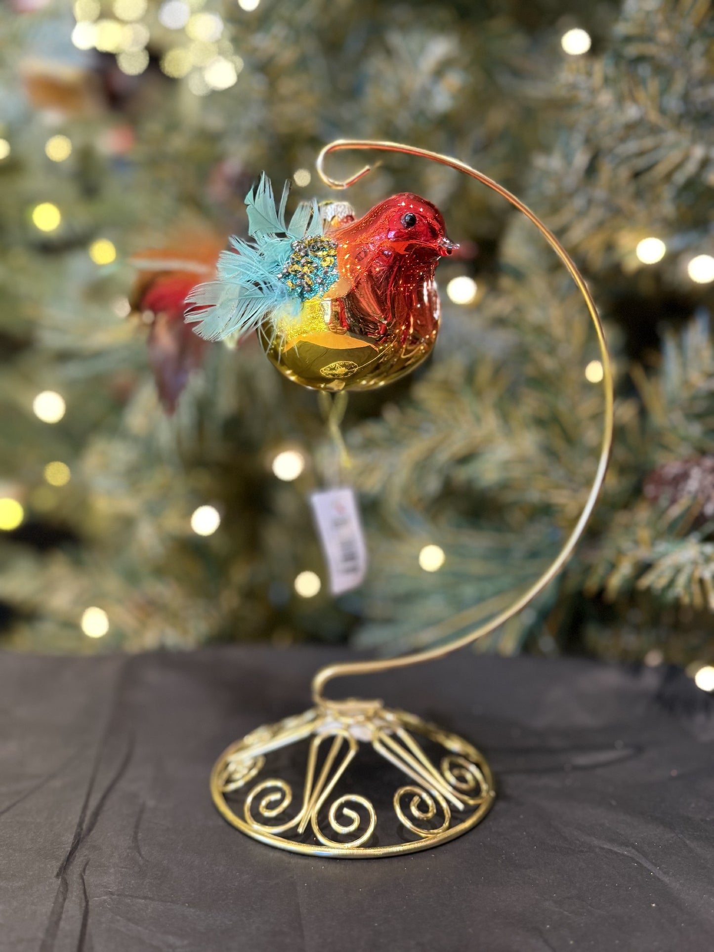 Curved Gold 8.75Inch Ornament Stand