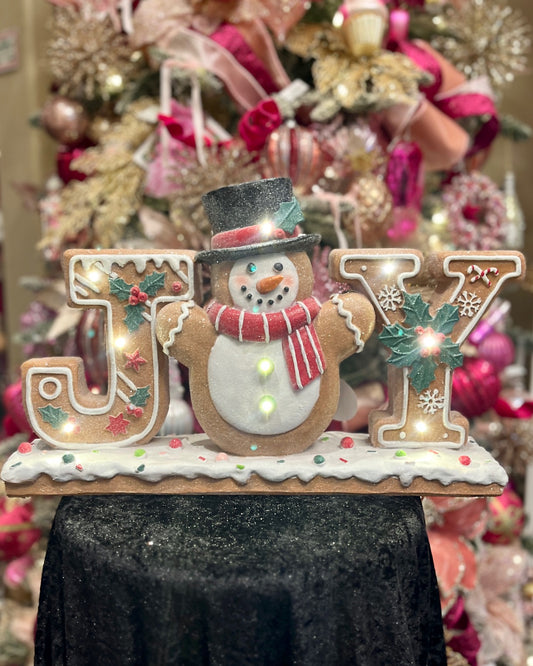 GINGERBREAD JOY SNOWMAN WORD SITTER HOS25-094