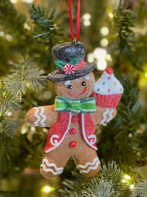 SUGAR GINGERBREAD BOY HANGING ORNAMENT 4615560