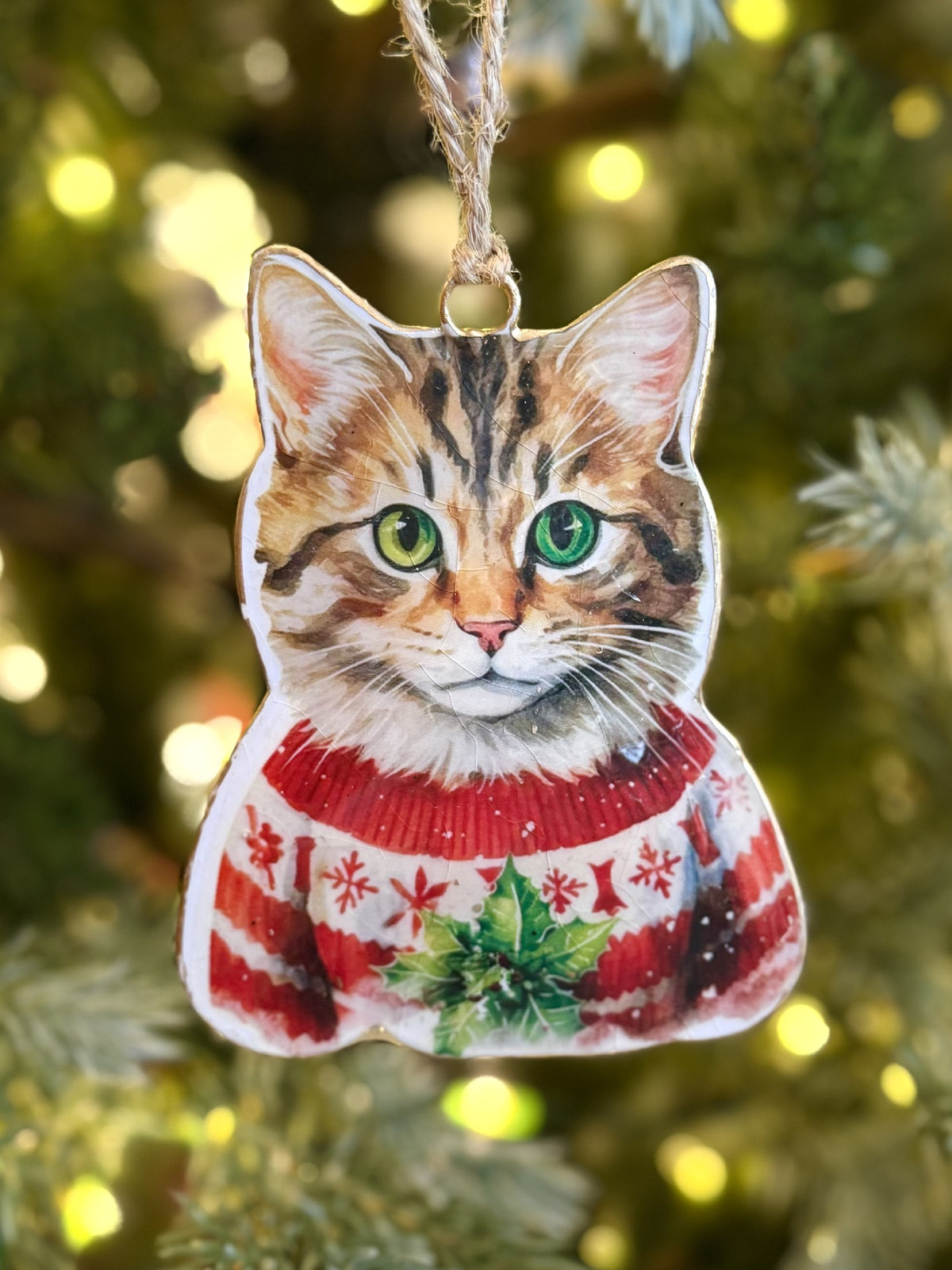 CAT METAL HANGING ORNAMENT XM1155