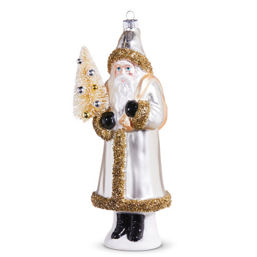 VINTAGE PEARL BELSNICKLE SANTA GLASS ORNAMENT 4352883
