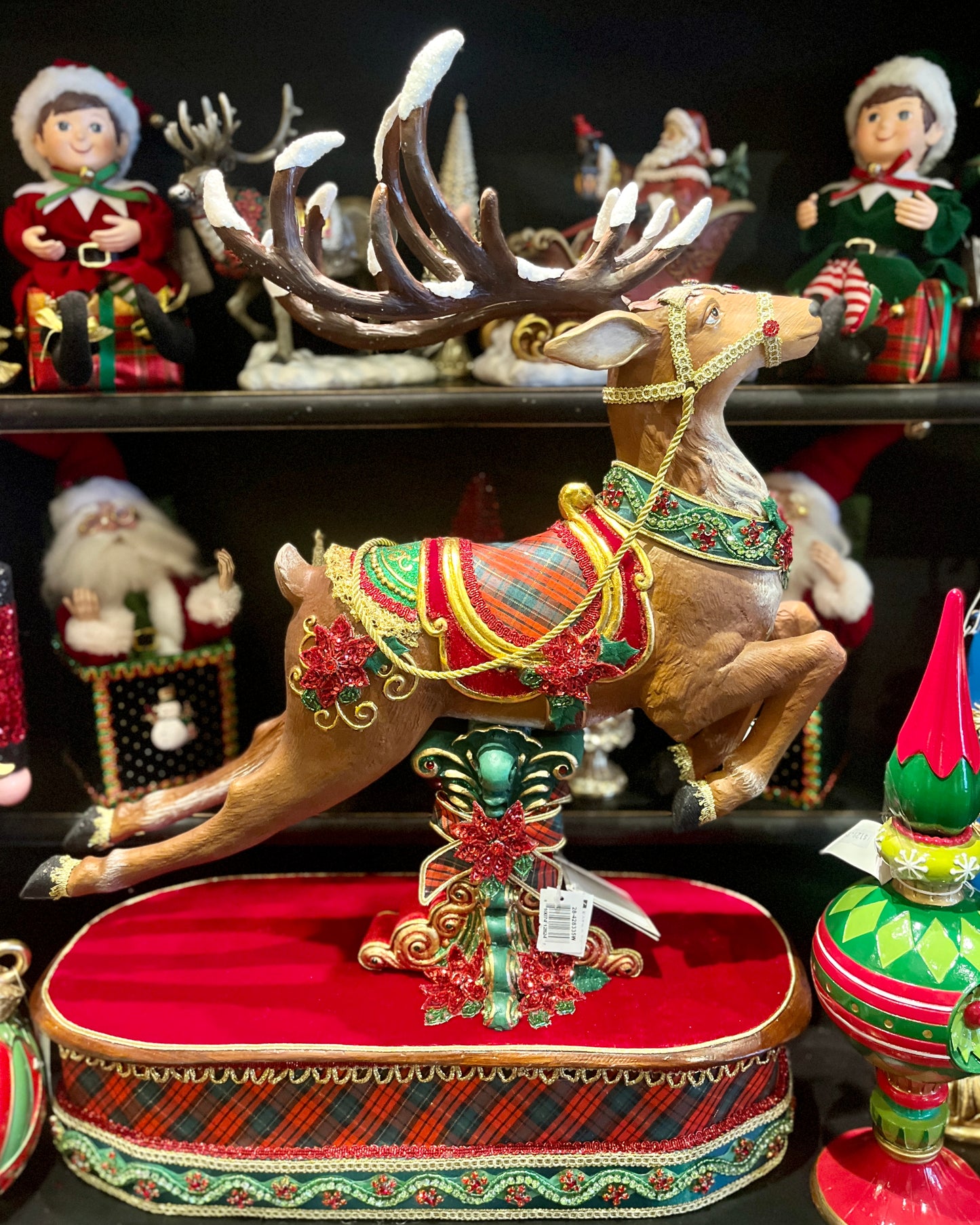 KATHERINE'S COLLECTION - HOLIDAY MAGIC REINDEER ON BASE 28-428335