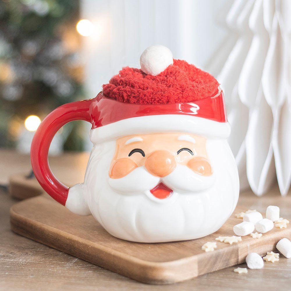Jolly Santa Christmas Mug and Socks Set JS56327