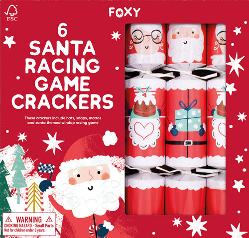 SANTA RACING GAME 12 INCH CRACKERS BOX OF 6 FX13-FMP