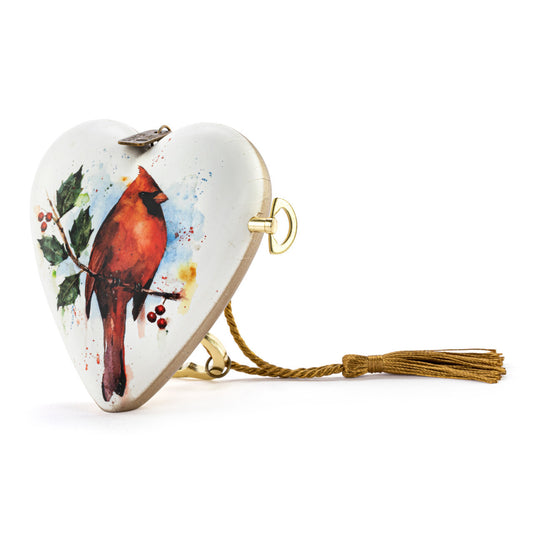 ART HEARTS CHRISTMAS MUSCIAL - CARDINAL WITH HOLLY