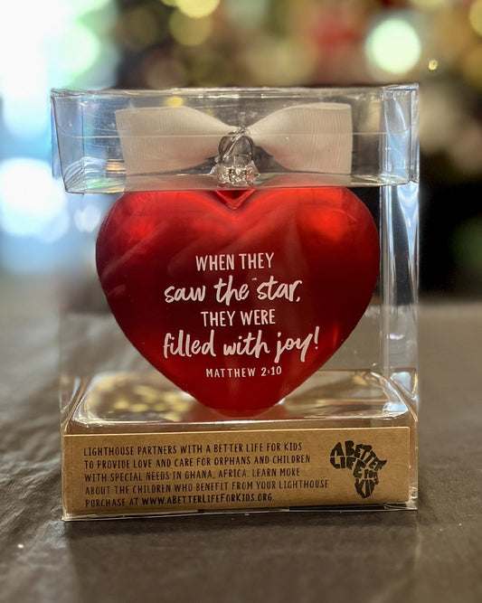 HEART OF CHRISTMAS - JOY GLASS ORNAMENT IN BOX 12733