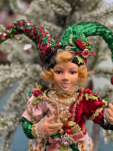 MARK ROBERTS NORTH POLE MEDIUM ELF 16IN JESTER GIRL 51-23782