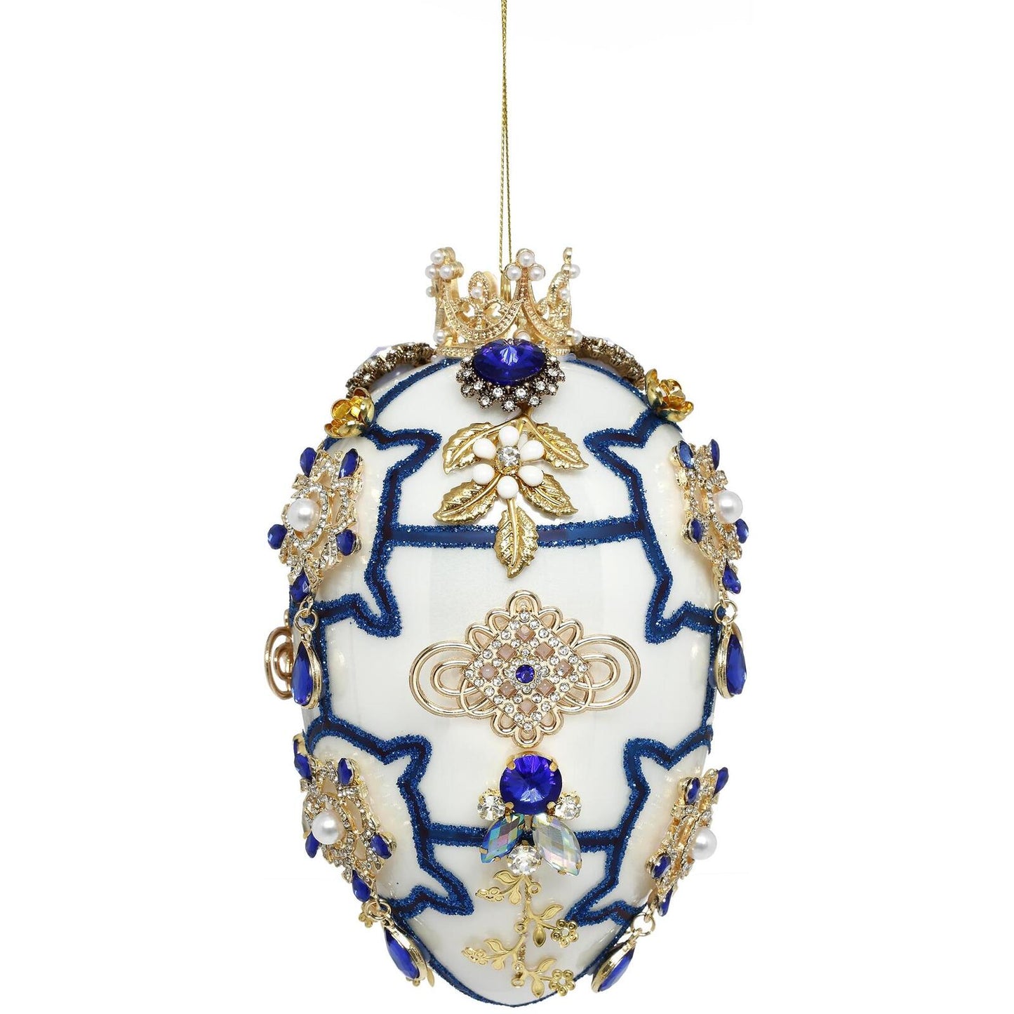 MARK ROBERTS KING'S JEWELS FABERGE EGG CHINOISERIE HANGING ORNAMENT 36-45970