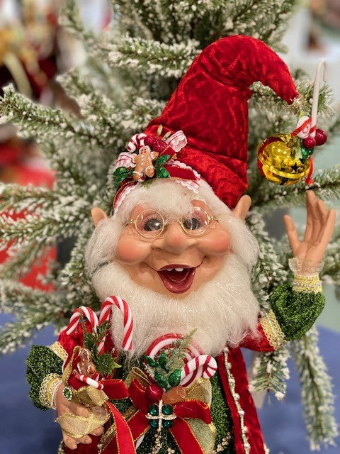 MARK ROBERTS CANDY CANE MEDIUM ELF 51-37588