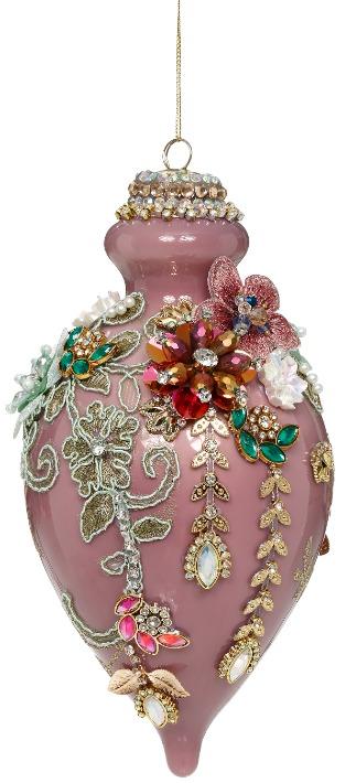 MARK ROBERTS - Mauve Kings Jewel Fancy Finial Ornament 36-61504