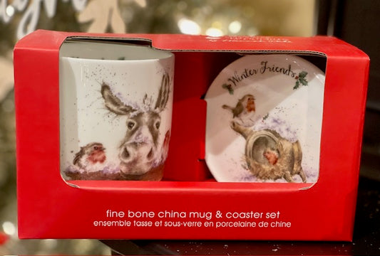 WRENDALE DESIGN WINTER FRIENDS MUG & COASTER