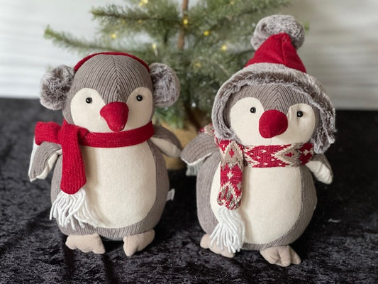 PLUSH PENGUIN WITH EAR MUFFS AD072