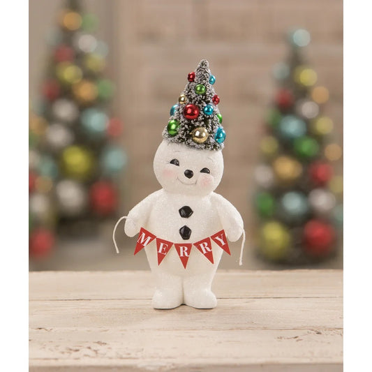 BETHANY LOWE RETRO MERRY SNOWMAN WITH TREE TL1353