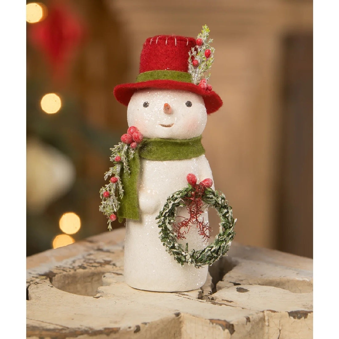 BETHANY LOWE - SNOWMAN WITH WREATH MA2083 – MAKING SPIRITS BRIGHT