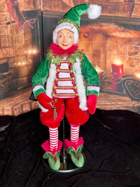 KATHERINE'S COLLECTION SANTA CLAUS IS COMING TO TOWN - 26" NAUGHTY DOLL