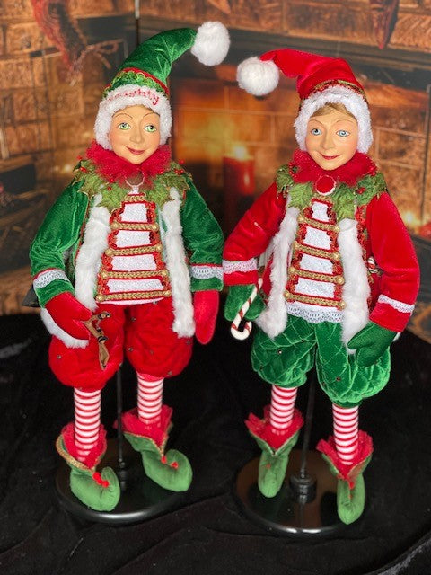 KATHERINE'S COLLECTION SANTA CLAUS IS COMING TO TOWN - 26" NAUGHTY DOLL