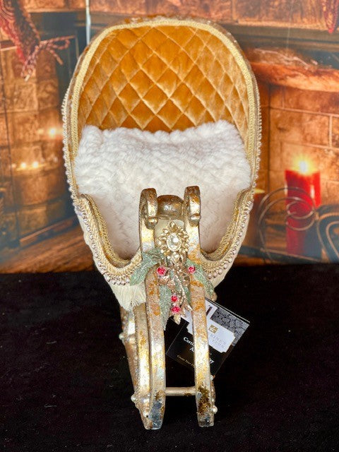 KATHERINE'S COLLECTION - 17INCH COMFORT & JOY SLEIGH WITH FAUX FUR BLANKET 28-228647