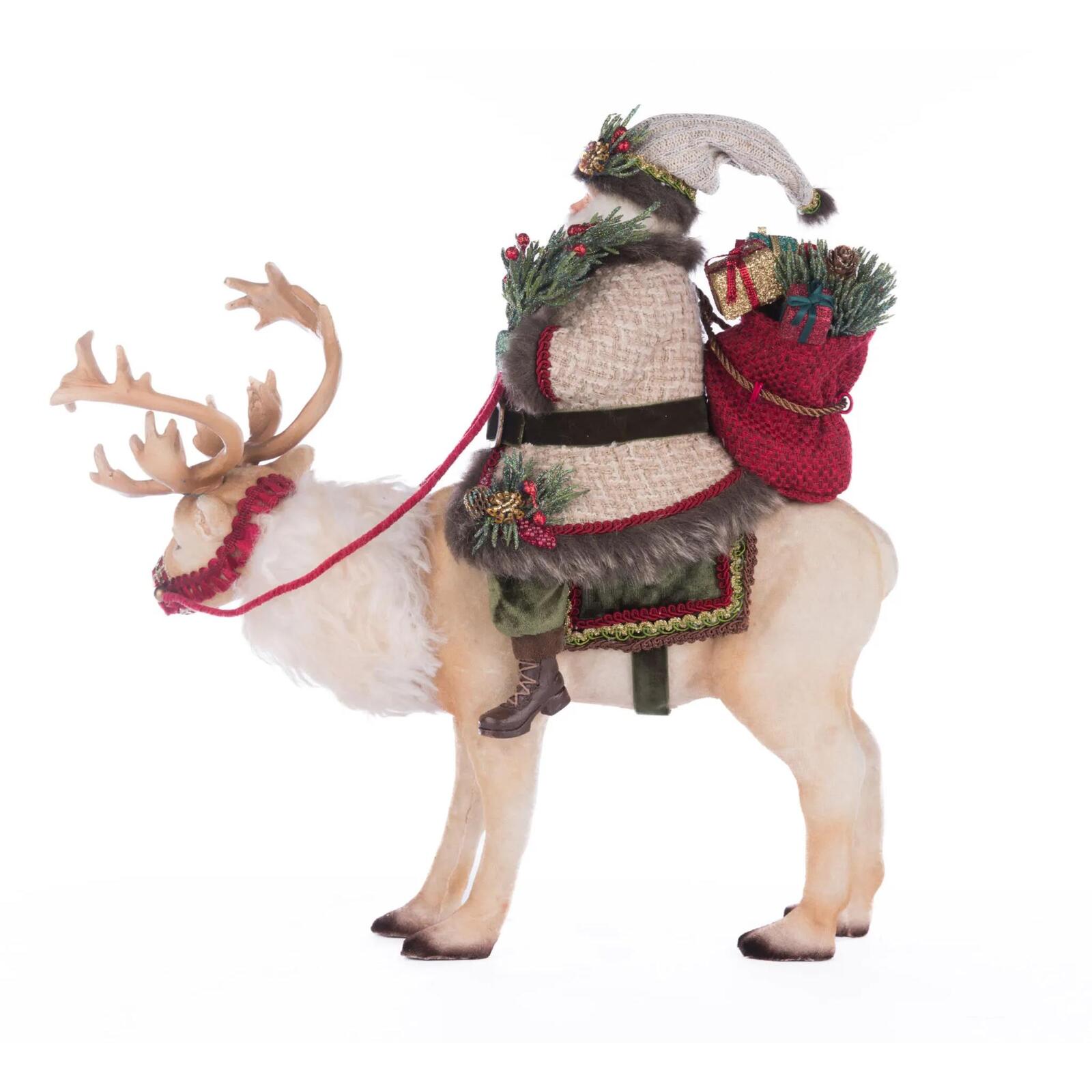 KATHERINE'S COLLECTION - SANTA RIDING CARIBOU 28-428269