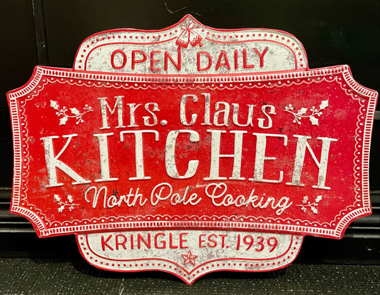 MRS CLAUS KITCHEN TIN SIGN