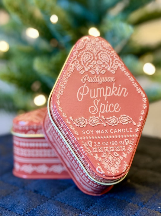 PADDYWAX - EMBOSSED DIAMOND TIN - PUMPKIN SPICE STN0302AU