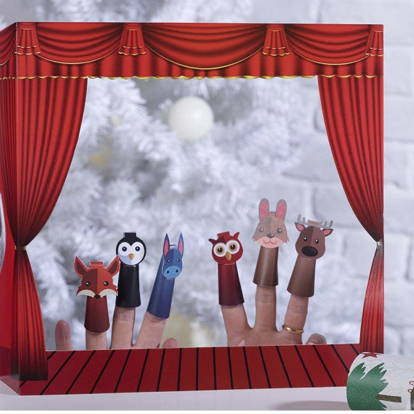 TOY TOWN WITH FINGER PUPPETS BOX OF 6 CHRISTMAS CRACKERS 62105RR