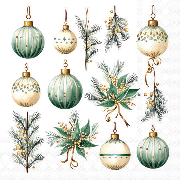 GREEN HANGING DECORATIONS 20 PACK LUNCHEON NAPKINS 33319985