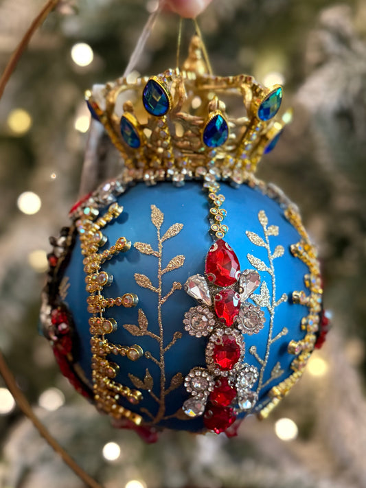 MARK ROBERTS - Teal Crown Jewels Ornament 36-61416