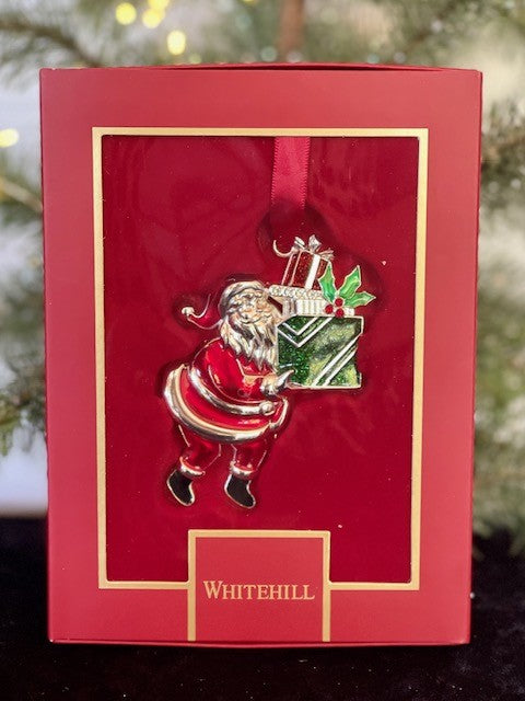 SANTA WITH GIFT BOX HANGING ORNAMENT WP3976