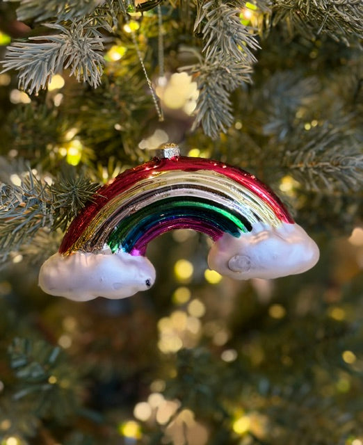 RAINBOW CLOUDS GLASS ORNAMENT RB004-26