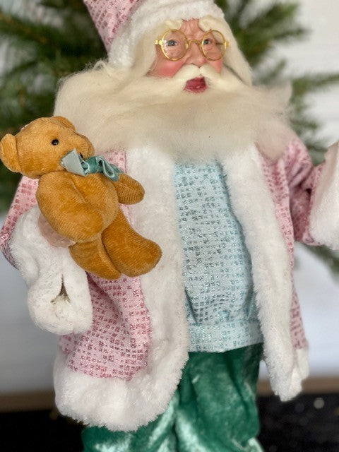 NORTH POLE CANDY SANTA WITH BEAR X1720