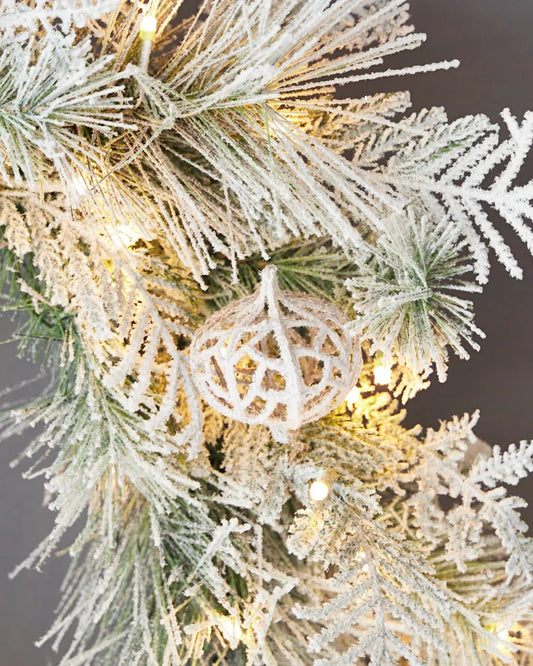 SNOWY PINE LED WREATH 60CM X2882