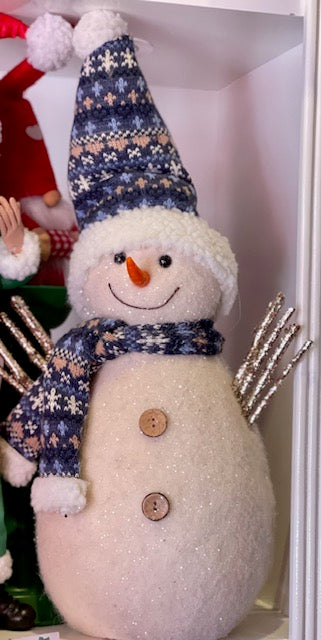 SNOWMAN WITH BLUE BEANIE X2601