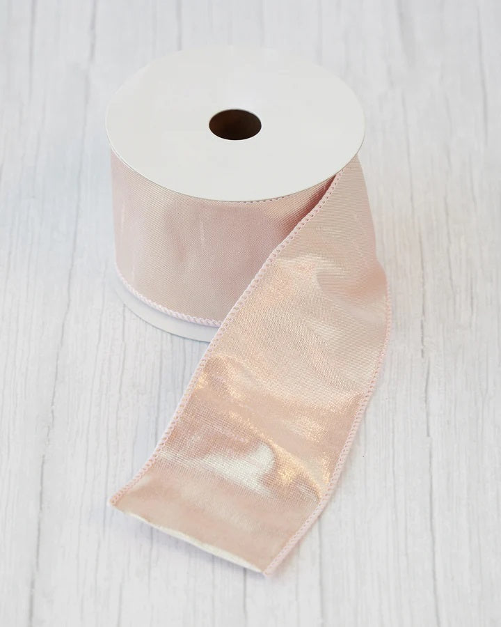 LIGHT PINK WIRE EDGED 2.5 INCH RIBBON X2479